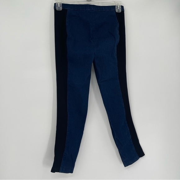 St. John Pants Womens Size 6 Stretch Denim /mixed Material Pull On Blue Black - Picture 6 of 9